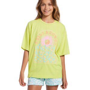Billabong Girls' Lost At Sea Top Oversized Lime Green Size Medium